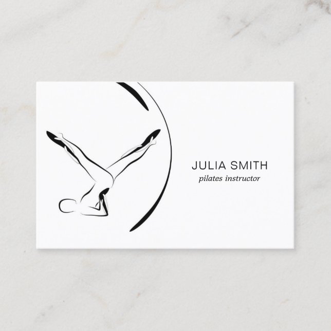 Pilates Instructor Pilates Poses Two Sided Business Card (Front)