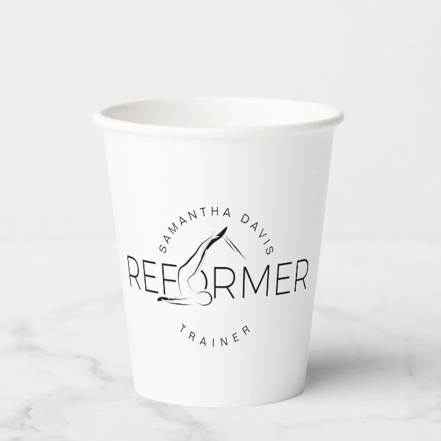 Pilates Instructor Pilates Reform word  Paper Cups (Front)