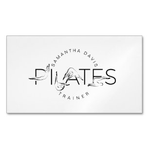 Pilates Instructor Pilates word Magnetic Business Card