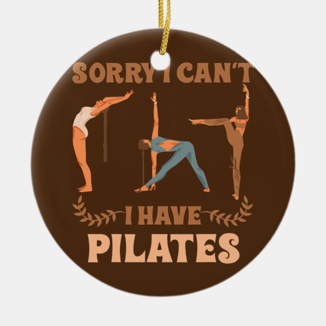 Pilates Instructor Women Sports Funny Pilates Ceramic Tree Decoration (Front)