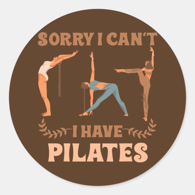 Pilates Instructor Women Sports Funny Pilates Classic Round Sticker (Front)