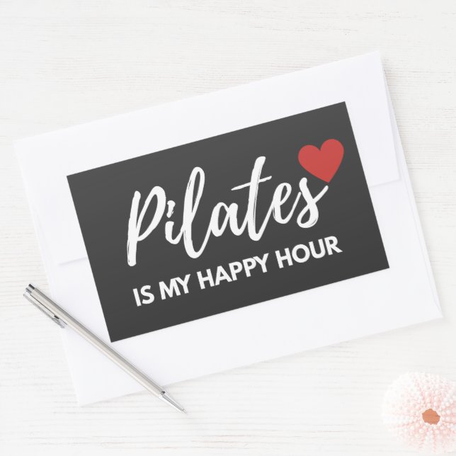 Pilates is my Happy Hour Stress Relief Rectangular Sticker (Envelope)