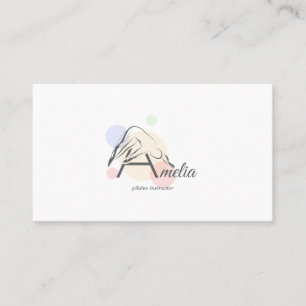 Pilates  Letter A Pose   Monogram Letter A Pilates Business Card