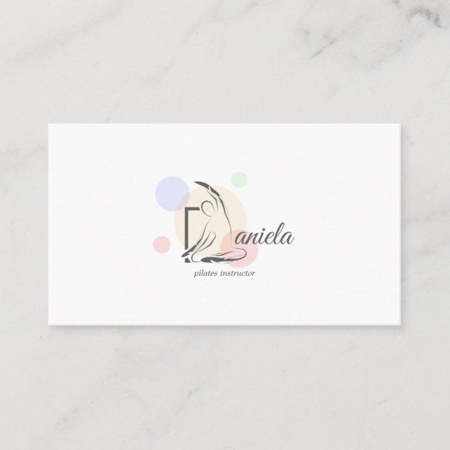 Pilates  Letter D Pose | Monogram Letter D Pilates Business Card (Front)