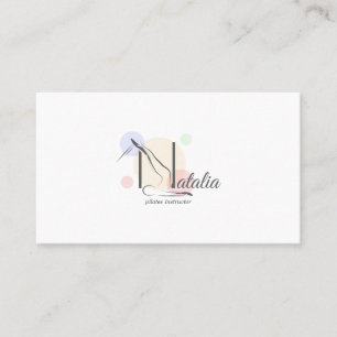Pilates Letter N Pose Monogram Letter N Pilates Business Card