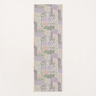 Pilates Lingo-Sage Lilac Hand-Lettered WordCollage Yoga Mat