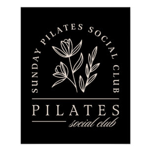 Pilates lovers social club luxury studio black poster