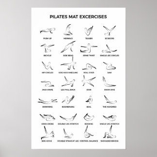 Pilates Mat Exercises Poster