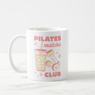 Pilates matcha club pink aesthetic coffee mug