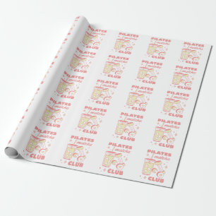 Pilates matcha lover pink aesthetic wrapping paper