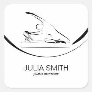 Pilates Mermaid on the reformer Square Sticker