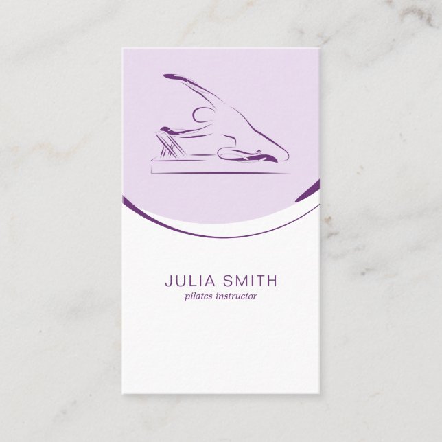 Pilates mermaid pose on the reformer | Colour Business Card (Front)