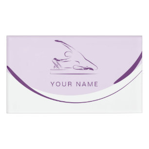Pilates mermaid pose on the reformer   Colour Name Tag