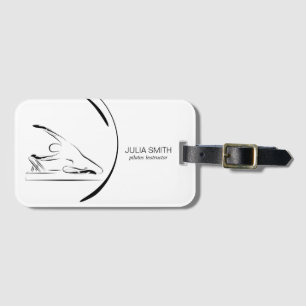 Pilates mermaid pose on the reformer luggage tag