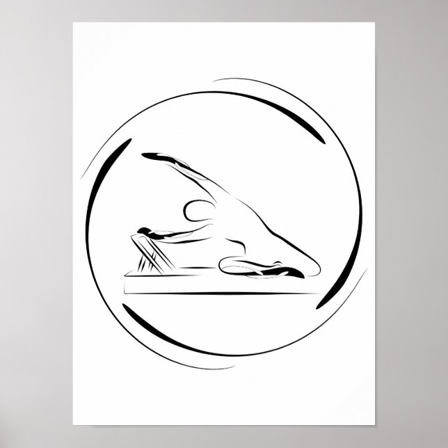 Pilates mermaid pose on the reformer poster (Front)