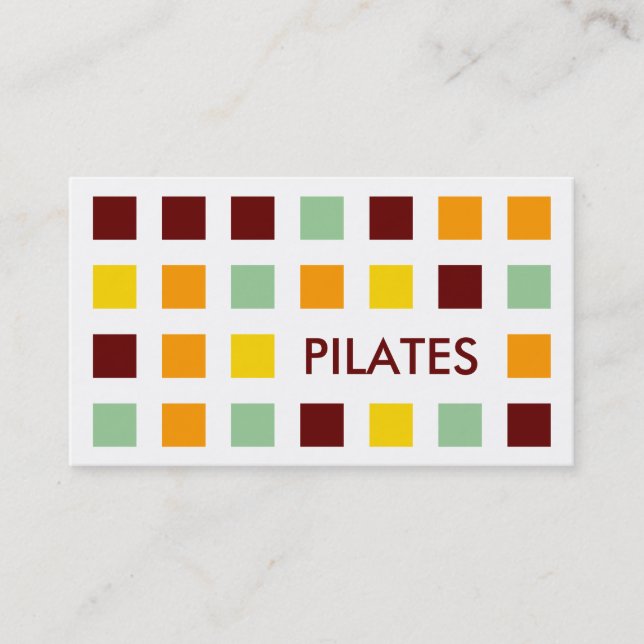 PILATES (mod squares) Business Card (Front)