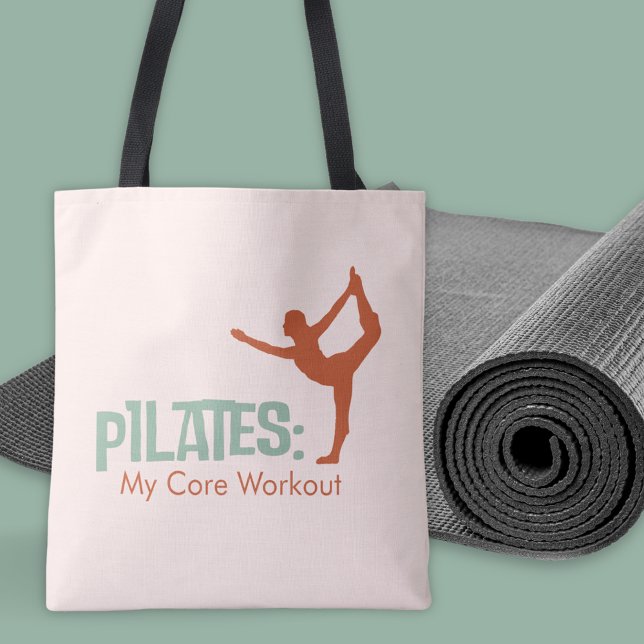 Pilates My Core Workout Quote | Yoga Fitness Gift Tote Bag (Pilates My Core Workout Quote Yoga Fitness Tote Bag)