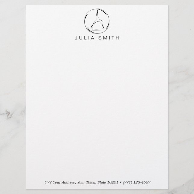 Pilates on the reformer custom letterhead (Front)
