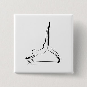 Pilates pose 15 cm square badge