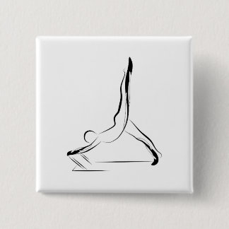 Pilates pose 15 cm square badge