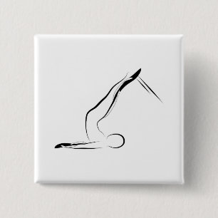 Pilates pose 15 cm square badge