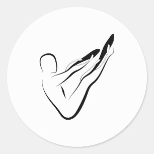 Pilates pose classic round sticker