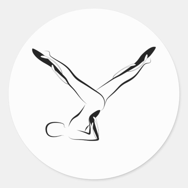 Pilates pose classic round sticker (Front)