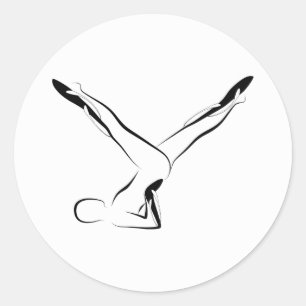 Pilates pose classic round sticker