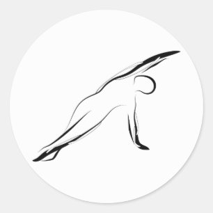 Pilates pose classic round sticker