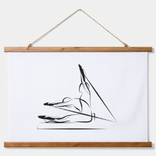 Pilates Pose Rowing on the Reformer Hanging Tapestry