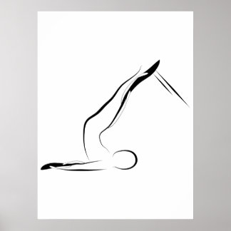 Pilates Pose Short Spine on Reformer Poster