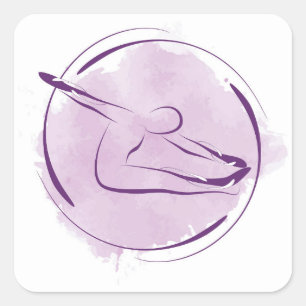 Pilates pose square sticker