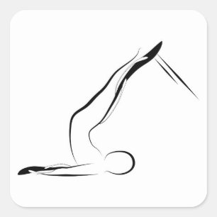 Pilates pose square sticker