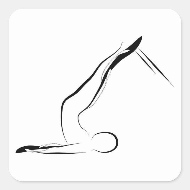 Pilates pose square sticker (Front)