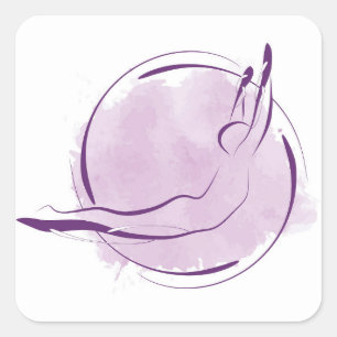 Pilates pose square sticker