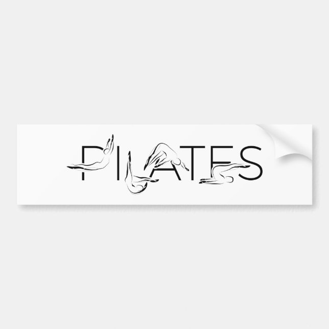 Pilates Poses in Pilates Word Bumper Sticker (Front)