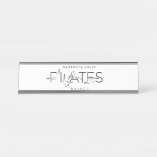 Pilates Poses in Pilates Word Desk Name Plate