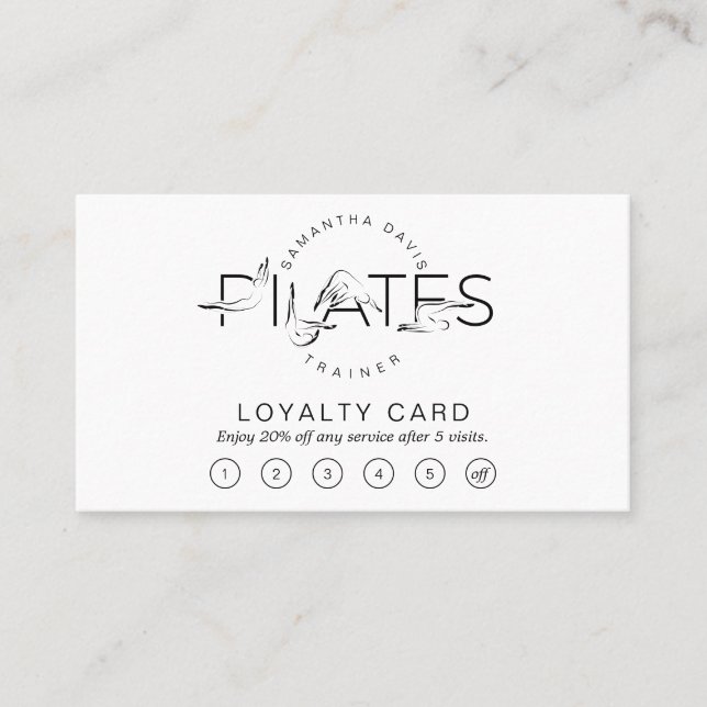 Pilates Poses in Pilates Word Loyalty Card (Front)