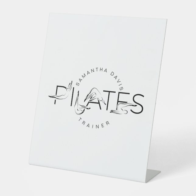 Pilates Poses in Pilates Word Pedestal Sign (Front)