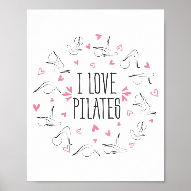 Pilates Poses in shape of a circle Poster (Front)