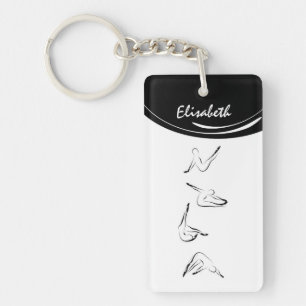 Pilates poses key ring