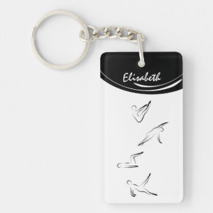 Pilates poses key ring