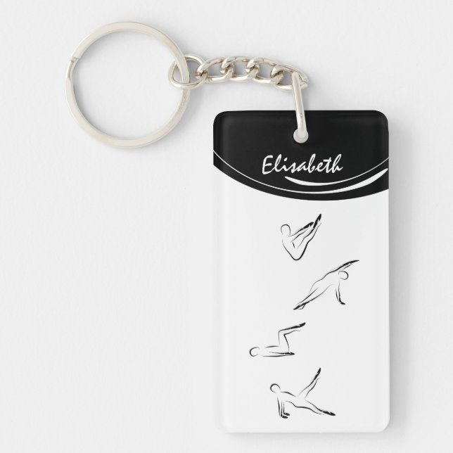 Pilates poses key ring (Front)