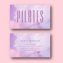 Pilates Purple Holographic Business Card