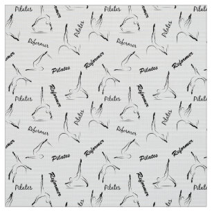 Pilates, Reformer lettering and pilates poses Fabric