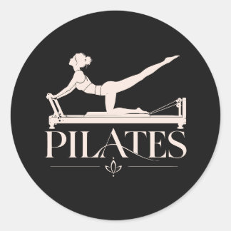 Pilates Reformer-Pale Pink Graphic Classic Round Sticker