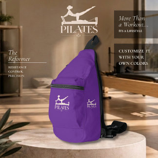 Pilates Reformer-Purple and Pale Pink Sling Bag