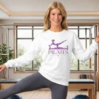 Pilates Reformer-Purple Graphic Sweatshirt
