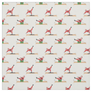Pilates Reformer Santa Seamless Christmas Patterns Fabric