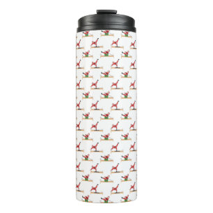 Pilates Reformer Santa Seamless Christmas Patterns Thermal Tumbler